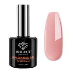 Modelones Builder Nail Gel, 8-in-1 Neutral Pink Gel Builder for Nail Thickening Apex Building, Rose Blush Pink Rubber Base Gel Polish LED Nail Lamp Cured Hard Gel Nail Strengthener Extension Gel