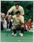 Vintage photo of Golf players Nick Faldo and Lee Westwood during the Ryder Cup 1997