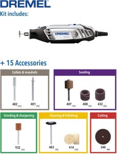 Dremel 3000 Rotary Tool Kit – Variable Speed Multi-Use Tool Set