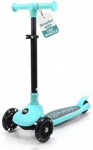 SereneLife 3-Wheel Kids Scooter – Kick Scooter for Toddlers, LED Wheels, Adjustable Handlebar, Foldable Lean-to-Steer, Ages 2–7