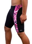 Adoretex Boy's/Men's Printed Pro Athletic Jammer Swimsuit Swim Shorts, Black/Maroon, 32