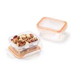 Starfrit LocknLock 4-Piece Easy Match Plastic Container Set - 2 x 6oz/170ml - Airtight, Leakproof & Nestable - 4-Sided Locking Lids