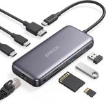 Anker USB C Hub, PowerExpand 8-in-1 USB C Adapter, with 100W Power Delivery, 4K 60Hz HDMI Port, 10Gbps USB C and 2 USB A Data Ports, Ethernet Port, microSD and SD Card Reader, for MacBook Pro and More