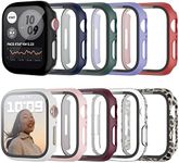 10 Pack Hard Case for Apple Watch Series 6/5/4/SE 40mm with Built-in Tempered Glass Screen Protector,JZK Thin HD Hard PC Bumper Full Coverage Bubble-Free Cover for iWatch 40mm Accessories