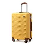 Kono Large Suitcase Lightweight ABS Hard Shell Suitcase Durable 28" Check in Hold Luggage with 4 Wheels and TSA Lock (76cm 99L, Yellow)