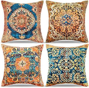 Ethnic Cushion Covers Moroccan Cushion Covers 45x45 Yellow Throw Pillow Covers Retro Carpets Geometric Decorative Pillows Oriental Pillowcase Linen Cushions For Sofa Bedroom Outdoor Garden Decor