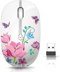 Wireless Mouse with Nano Receiver for PC, Laptop, Notebook, Computer, MacBook, Less Noise, Portable Mobile Optical Mice