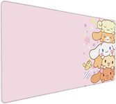 Pink Kawaii Girly Cute Gaming Mouse Pad, Long Extended XXL Mousepad, Extra Large Desk Pads Keyboard Mat for Work Game Office Home, 35.4'' X 15.7''