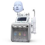Beautrix Aesthetics 9 in1 Hydra Facial Machine, Professional Skin Care Device with LED Mask, RF Handle, Ice Hammer, High Frequency Treatment
