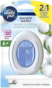 Ambipur Ambientador Casa para Baño (8 x 45 días), Elimina y Previene los Malos Olores, Fragancia Nubes de Algodón, Mega Pack