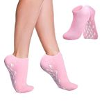 TRICSTER Moisturizing Silicone Gel Socks for Repairing Dry, Cracked Feet Skin, Pink