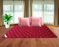 Rhythm Lite 1 Inch Foldable Foam Mattress, Single Size Lightweight Multipurpose Mattress, Useful in Travel, Picnic, Floor Mattress (Red 72x30x1 inch)