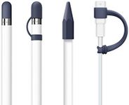 [4-Piece] FRTMA for Apple Pencil Cap/Apple Pencil Tip Cover/Cable Adapter Tether/Apple Pencil Cap Holder for iPad Pro Pencil, Midnight Blue