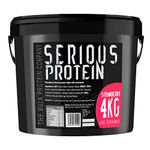 SERIOUS PROTEIN – Protein Powder – 4kg – Low Carb – Supports Lean Muscle Growth – Recovery Supplement - The Bulk Protein Company - 133 Servings (Strawberry)