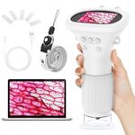 HUTACT Kids Portable Microscope with 2'' Screen - 1000X Digital Handheld Microscope with Prepared Slides Kit, Christmas Birthday Gifts for Kids All Age