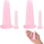 4 Pieces Facial Cupping, Facial Cupping Set for Face, Face Cupping Set, Anti Cellulite Cups for Release Fascia, Lymphatic Drainage Pain Relief (Pink)