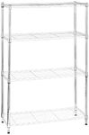 Amazon Basics 4-Shelf Shelving Storage Unit, Metal Organizer Wire Rack, Chrome Silver (36L X 14W X 54H), Tiered Shelf - Free Standing