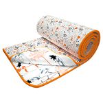 Story@Home Comforter Single Bed |100% Cotton Blanket single bed |150GSM, 144 X 220cm | AC Comforter Single Bed | Grey, Floral Pattern Soft Blanket | Quilt | Duvet | Dohar | Perfect for Festive Gifting