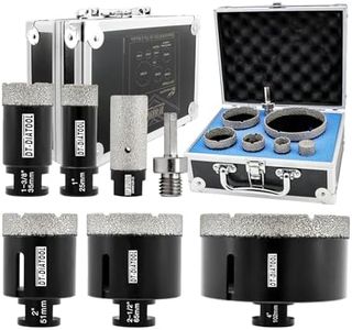 DT-DIATOOL Diamond Core Drill Bits Kit 25/35/51/65/102mm with Diamond Finger Bit 25mm for Tile Marble Granite Stone Vacuum Brazed Hole Saw Kit