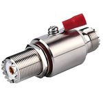 UHF Coaxial Lightning Arrestor PL-259 Lightning Surge Protector PL259 Socket (UHF Female) to SO239 Socket (UHF Female) Bulkhead CB Radio, HAM Radio Gear, 2-Way Base Stations