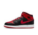 Nike Kids Air Jordan 1 Retro High OG GS Basketball Shoe, Black/Fire Red/White, 6 Big Kid, 38.5 EU