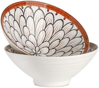 Ceramic Ramen Bowl Set of 2, 887ml, Large Japanese Noodle Soup Bowls, Japanese Serving Bowls for Ramen, Udon, Soba, Pho, Asian Soup Noodle,Pasta, Salad