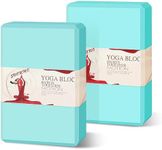 Yoga Blocks 2 Pack - Premium EVA Foam for Yoga, Pilates, Meditation, and Stretching - Non-Slip Lightweight Durable Bricks for Improving Poses and Balance (teal)