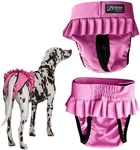 FINNERO Ballerina Dog Diaper – Washable, Reusable, Leak-Proof – Heat, Period & Urine Incontinence Protection – Comfortable, and Stylish Design – Adjustable Fit for Female Dogs – Medium, Pink