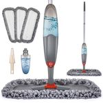 Spray Mop for Floor Cleaning, Domi-patrol Microfiber Floor Mop Dry Wet Mop Spray with 3 Washable Mop Pads & 435ML Refillable Bottle, Dust Cleaning Mop for Hardwood Laminate Tile Floors, Gray