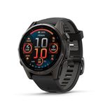 Garmin fēnix 8 – 43mm, AMOLED, Sapphire, Premium Multisport GPS Smartwatch, Long-Lasting Battery Life, Dive-Rated, Built-in LED Flashlight, Carbon Gray DLC Titanium with Pebble Gray Band