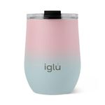 iglu Reusable Coffee Cup | Thermal Insulated Stainless Steel Travel Mug with Lid | Double Walled - Great for Hot & Cold Drinks | His & Hers Premium Eco-Friendly Gift (Himalayan Sky, 12oz)