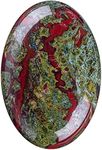 UFEEL Dragon Blood Palm Stone Crystal - Natural Chakra Therapy Polished Healing Crystal Oval Pocket Gemstone for Anxiety Stress Relief