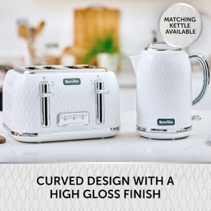 Breville 4-Slice Toaster – Curve Collection, White