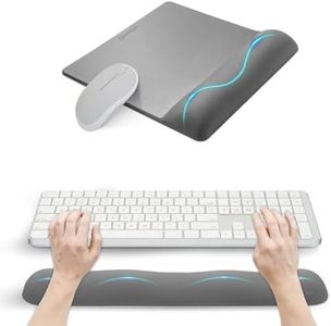 UnivoColors Wide Size Mouse Pad with Wrist Rest & L-Size Keyboard Wrist Rest Set,Premium PU Material,Low-Rebound Cushion,Ergonomic Design,Smooth Mouse Control with Hard Plate,Reduces Fatigue,Gray