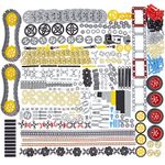 Habow 852pcs Technic-Parts Gears-Axle-Pin-Connector Compatible with Lego-Technic, Shock-Absorber Wheels Chain Link Frame Joints Differential Engine Kit. MOC Pieces for Toy Building Sets