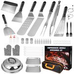 Flat Top Griddle Accessories Kit, Heavy Duty Griddle Scraper Kit, Stainless Steel Burger Spatula Tool, Teppanyaki Grill Kit for Blackstone Grill & Gas Grill, BBQ Gifts for Men (50PCS)