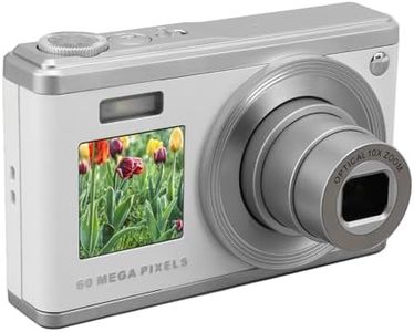 4K Digital Camera for Photography, 60MP Dual Screen Vlogging Camera for YouTube, 10x Optical Zoom Anti Shake Compact Travel Digital Camera for Teens Adult Beginner (White)