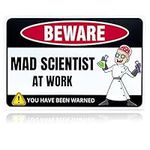 Mad Scientist at Work Desk Decor Ti