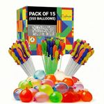 eCraftIndia Holi Water Balloons Pack of 15 Multicolor Rubber Balloons for Kids Boys Girls Family Friends | Holi Decoration Items | Gift Hampers Box