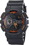 Casio Men's GA-110TS-1A4 G-Shock Analog-Digital Watch with Grey Resin Band, Gray/Orange, X-Large, Casual
