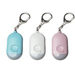 Phoenix Personal Alarm Keychain - 3-Pack 130DB Safety Alarm with LED Light - USB Rechargeable Self Defense Siren Alarm - Easy to Use Sound Security Alarm –for Men, Women, Kids - Blue, White and Pink