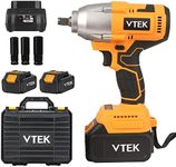 VTEK Brushless Impact Wrench 1/2 Inch Cordless Impact Wrench,Max Torque 700N.m Impact Gun 515 ft-lbs for Car Tiers