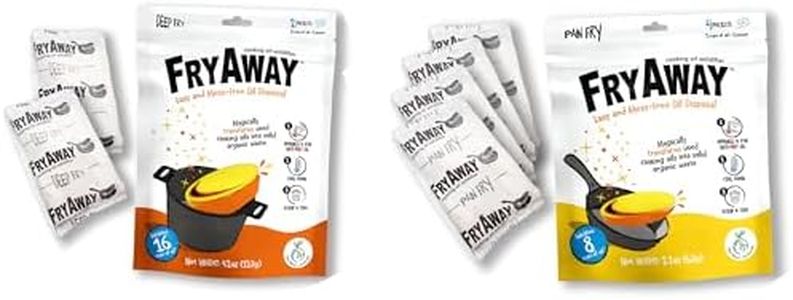 FryAway Cooking Oil Solidifier, Vegetable/Canola Oil Hardener for Easy Disposal, Natural Oils Solidifies, Grease Solidifying Powder, Deep Fry, Up to 1 Gallon + Pan Fry, Up to 8 Cups