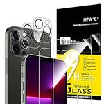 NEW'C 4 Pack, 2 Pack Screen Protector for iPhone 13 Pro + 2 Pack Camera Lens Protector, Sensor Protection,Case Friendly Tempered Glass Film