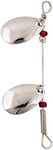 Lucky Strike Bait Works Inline Spinner Fishing Lure, Double Blade, Pack of 3 Fishing Lures, Designed in Canada (Size 4, Nickel)