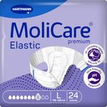 MoliCare Premium Elastic Unisex Disposable Slip: Discreet Use for Woman and Men with Incontinence; 8 Drops, Size L, Pack of 24