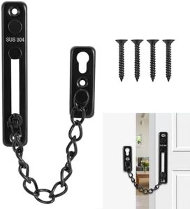 Cadena Puerta,Cadena antirrobo,Cadena de puerta de acero inoxidable 304,Cerradura Cadena Puerta Antirrobo con tornillos,para puertas y ventanas de apartamentos,hoteles y hogares (Negro)