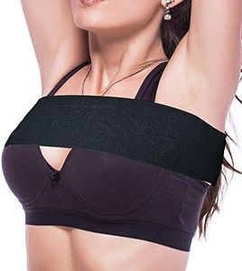 High-Impact Breast Support Band,No-Bounce,Post Surgery Bra Strap,Adjustable Extra Sports Bra,Stabilizer Band, Black, Small