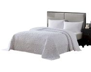 Beatrice Home Fashions Wedding Ring Chenille Bedspread, Queen, White