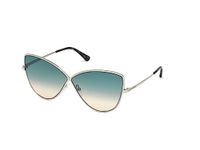 Tom Ford FT0569 16W Shiny Palladium Elisa Cats Eyes Sunglasses Lens Category 1